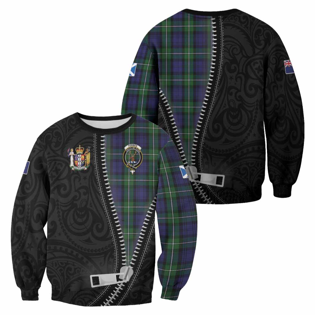 Forbes Tartan Sweatshirt New Zealand Pattern Unique Zipper Stylized