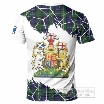 Forbes Tartan T-Shirt with Family Crest and Lion Rampant Grunge Style