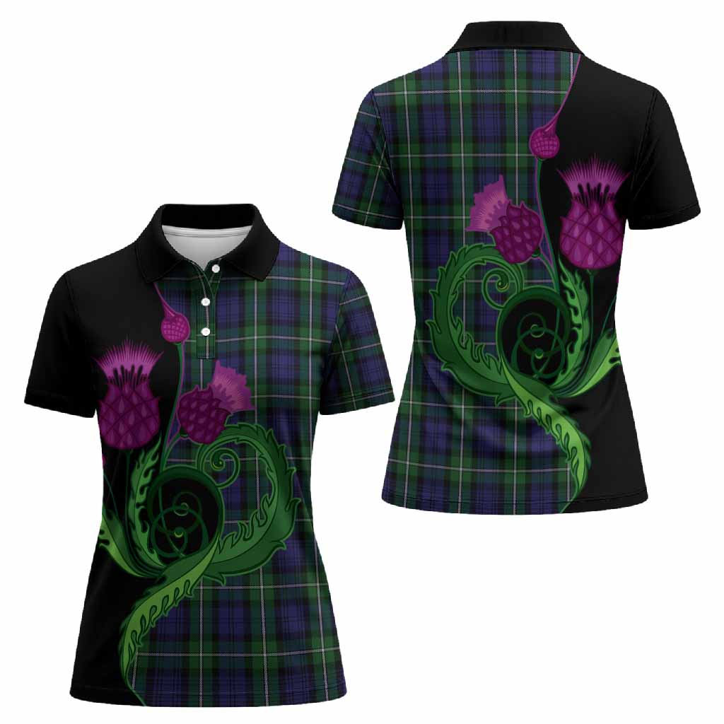 Forbes Tartan Women Polo Shirt Traditional Scottish Thistle