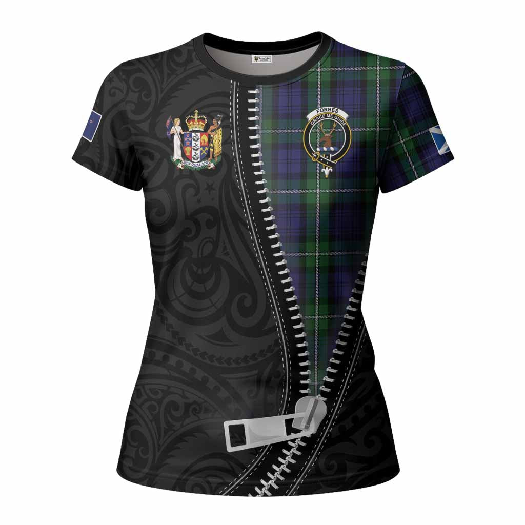 Forbes Tartan Women T shirt New Zealand Pattern Unique Zipper Stylized