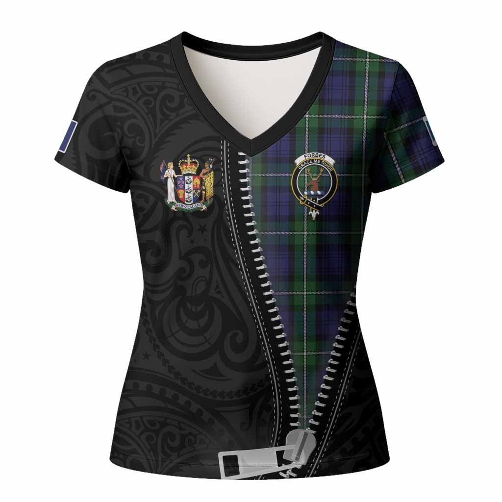 Forbes Tartan Women T shirt New Zealand Pattern Unique Zipper Stylized