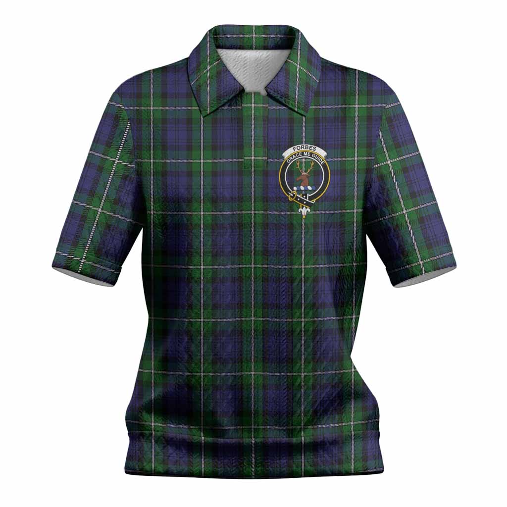 Forbes Tartan Women’s Polo Sweater Top with Family Crest