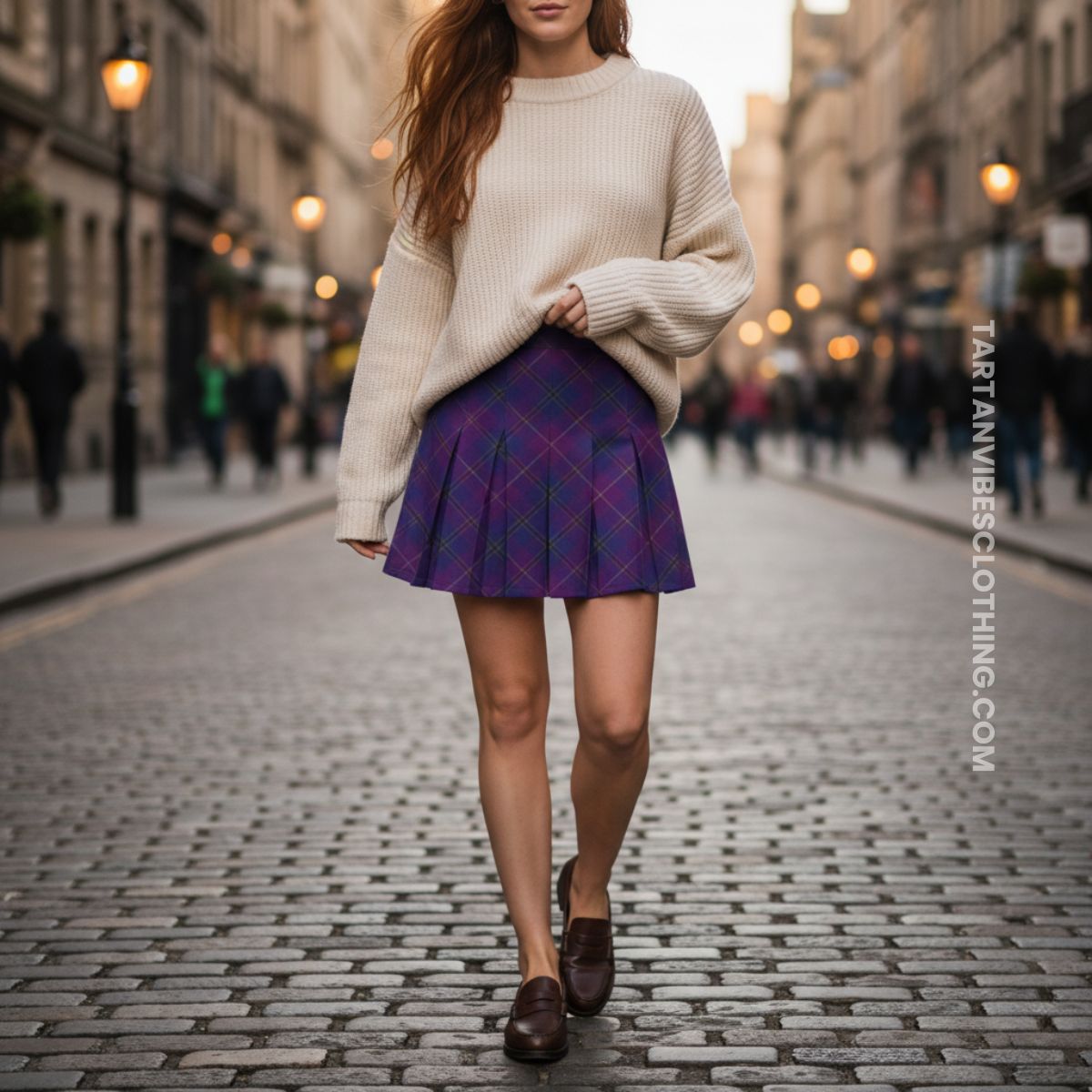 Glencoe Tartan Women's Plated Mini Skirt Cross Style