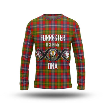 Forrester (Foster) Tartan Long Sleeve T-Shirt with Family Crest DNA In Me Style Unisex - Tartanvibesclothing Shop