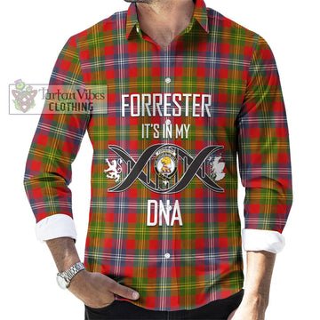 Forrester (Foster) Tartan Long Sleeve Button Shirt with Family Crest DNA In Me Style Men's Shirt S - Tartanvibesclothing Shop