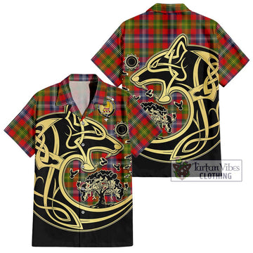 Forrester (Foster) Tartan Hawaiian Shirt with Family Crest Celtic Wolf Style