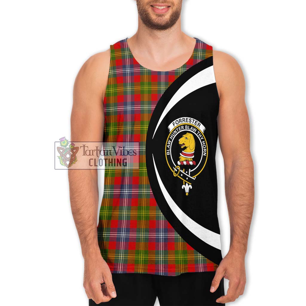 Forrester (Foster) Tartan Men's Tank Top with Family Crest Circle Style Men - Tartan Vibes Clothing