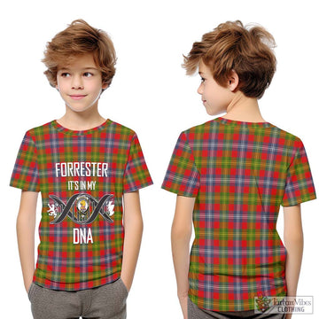 Forrester (Foster) Tartan Kid T-Shirt with Family Crest DNA In Me Style Youth XL Size14 - Tartanvibesclothing Shop