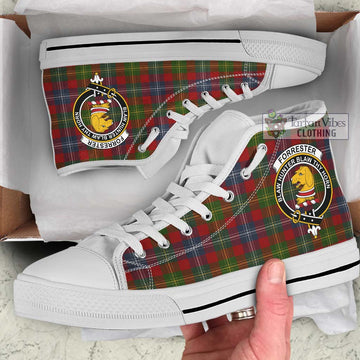 Forrester (Foster) Tartan High Top Shoes with Family Crest