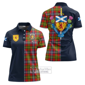 Tartan Vibes Clothing Forrester Tartan Women's Polo Shirt with Scottish Lion Royal Arm Half Style
