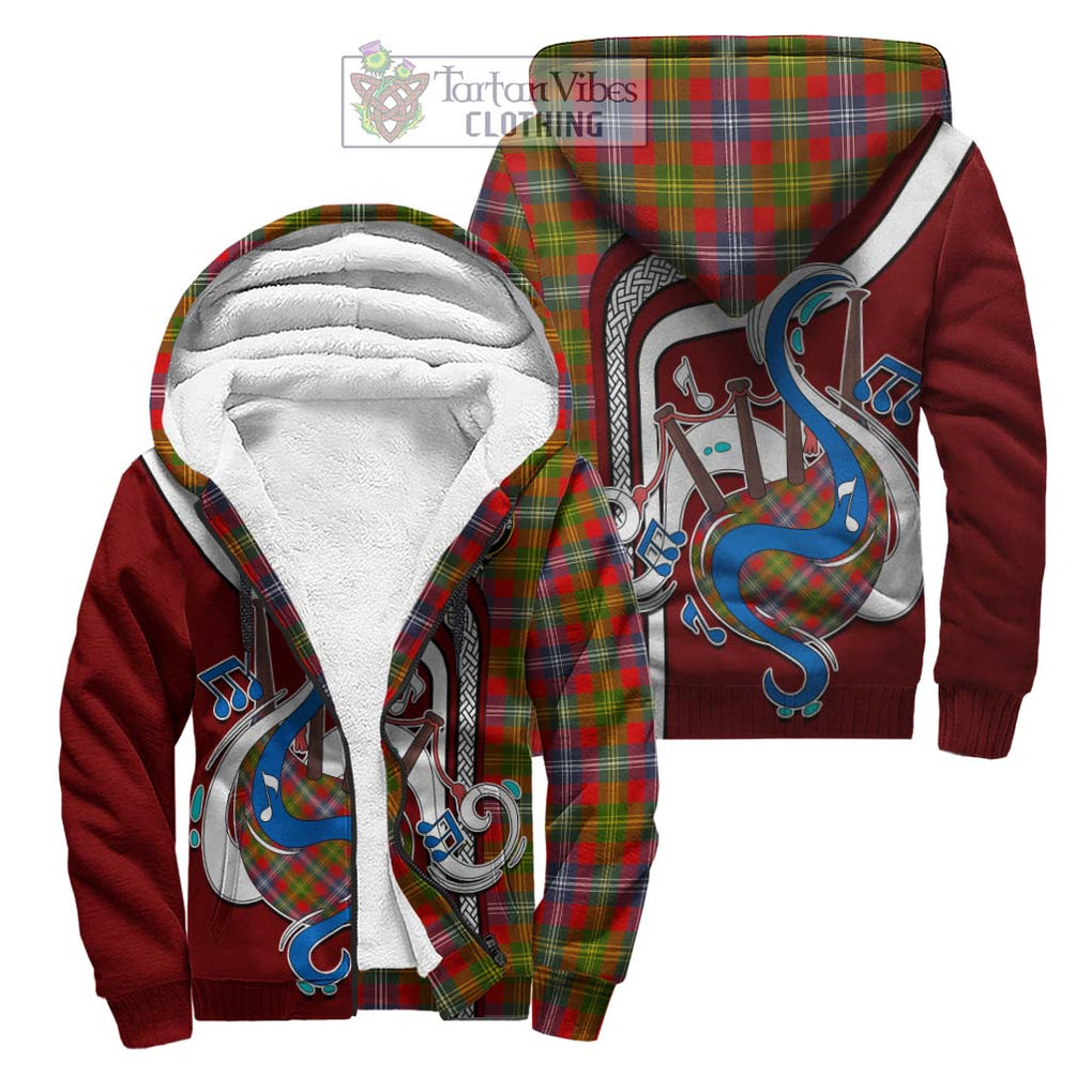 Forrester (Foster) Tartan Sherpa Hoodie with Epic Bagpipe Style Unisex S - Tartanvibesclothing Shop