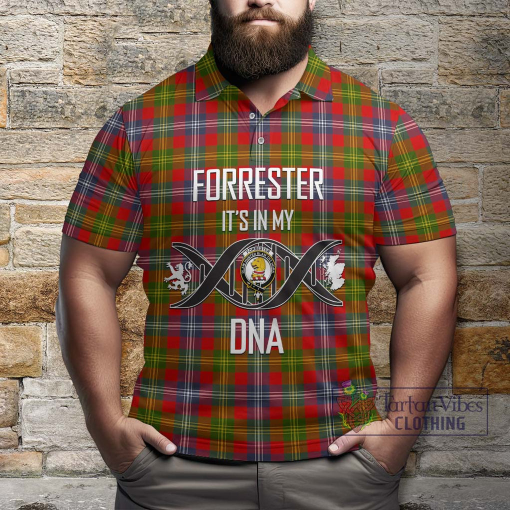 Forrester (Foster) Tartan Polo Shirt with Family Crest DNA In Me Style Kid - Tartanvibesclothing Shop