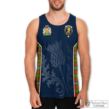 Forrester Modern Tartan Men's Tanks Top with Family Crest and Scottish Thistle Vibes Sport Style