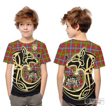 Forrester (Foster) Tartan Kid T-Shirt with Family Crest Celtic Wolf Style Youth XL Size14 - Tartan Vibes Clothing