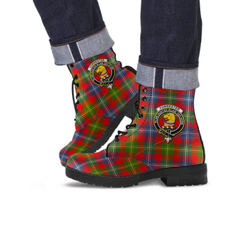 Forrester Modern Tartan Leather Boots with Family Crest