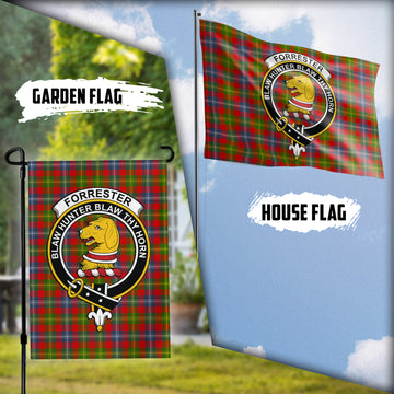 Forrester Modern Tartan Flag with Family Crest
