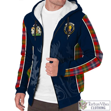 Forrester Modern Tartan Sherpa Hoodie with Family Crest and Scottish Thistle Vibes Sport Style
