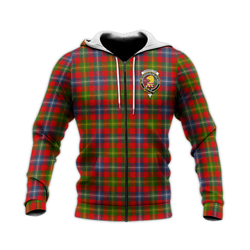 Forrester Modern Tartan Knitted Hoodie with Family Crest