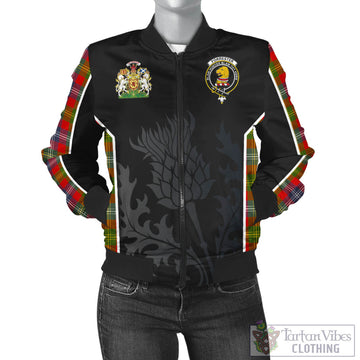 Forrester Modern Tartan Bomber Jacket with Family Crest and Scottish Thistle Vibes Sport Style