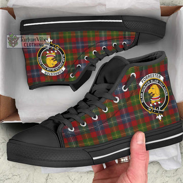 Forrester (Foster) Tartan High Top Shoes with Family Crest