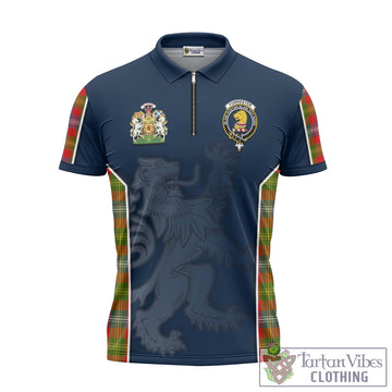 Forrester Modern Tartan Zipper Polo Shirt with Family Crest and Lion Rampant Vibes Sport Style