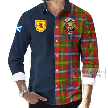 Tartan Vibes Clothing Forrester Tartan Long Sleeve Button Shirt with Scottish Lion Royal Arm Half Style