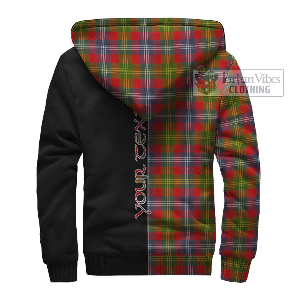 Forrester (Foster) Tartan Sherpa Hoodie with Family Crest and Half Of Me Style - Tartanvibesclothing Shop