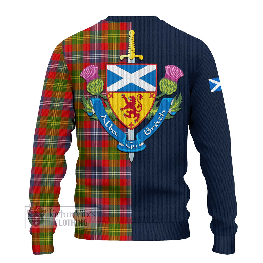 Tartan Vibes Clothing Forrester Tartan Knitted Sweater with Scottish Lion Royal Arm Half Style