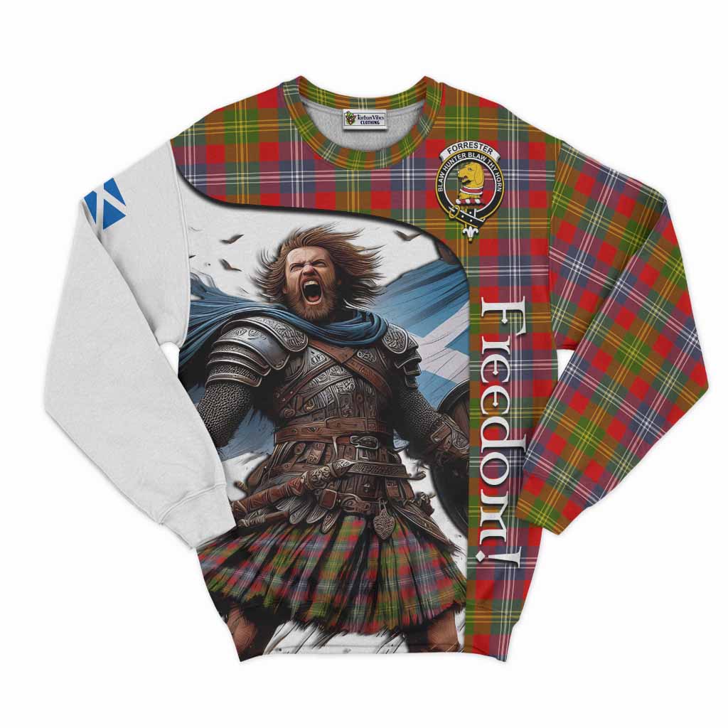 Tartan Vibes Clothing Forrester (Foster) Crest Tartan Sweatshirt Inspired by the Freedom of Scottish Warrior