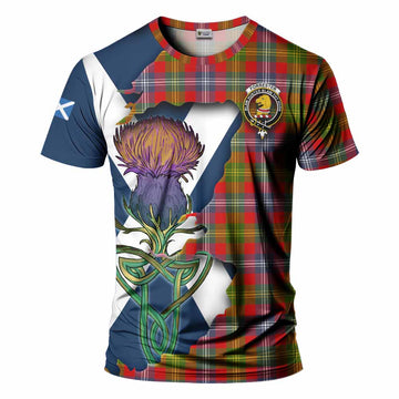 Tartan Vibes Clothing Forrester (Foster) Tartan Family Crest T-Shirt Scottish Thistle Celtic Inspired