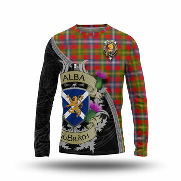 Tartan Vibes Clothing Forrester (Foster) Tartan Family Crest Long Sleeve T-Shirt Lion Rampant Royal Thistle Shield Celtic Inspired