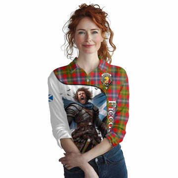 Tartan Vibes Clothing Forrester (Foster) Crest Tartan Women's Casual Shirt Inspired by the Freedom of Scottish Warrior