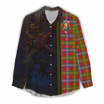 Forrester (Foster) Tartan Family Crest Women's Casual Shirt Alba Gu Brath Be Brave Lion Ancient Style