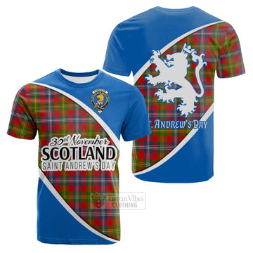 Tartan Vibes Clothing Forrester (Foster) Family Crest Tartan Cotton T-shirt Celebrate Saint Andrew's Day in Style