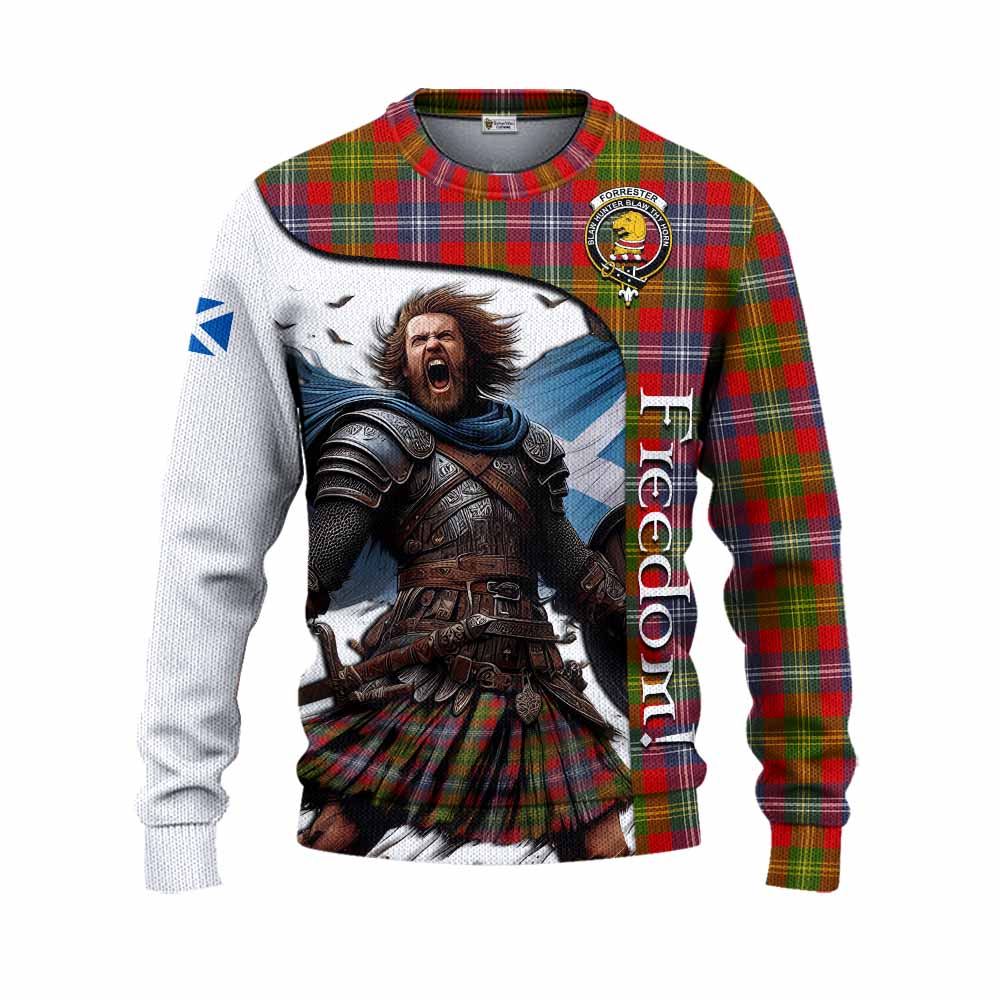 Tartan Vibes Clothing Forrester (Foster) Crest Tartan Knitted Sweater Inspired by the Freedom of Scottish Warrior