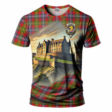 Tartan Vibes Clothing Forrester (Foster) Tartan Family Crest T-Shirt with Scottish Ancient Castle Stype
