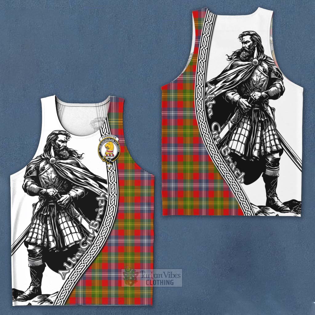 Tartan Vibes Clothing Forrester (Foster) Tartan Clan Crest Men's Tank Top with Highlander Warrior Celtic Style