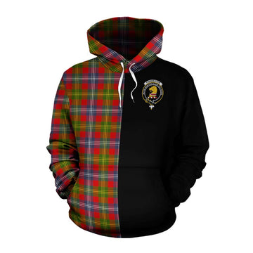 Tartan Vibes Clothing Forrester (Foster) Tartan Cotton Hoodie with Family Crest and Half Of Me Style