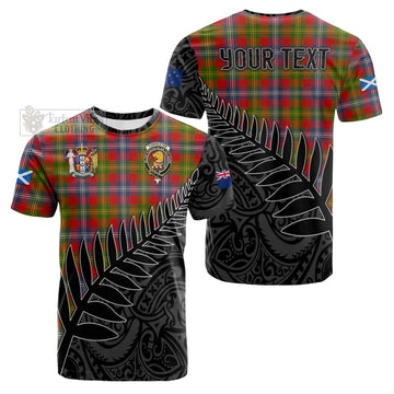 Tartan Vibes Clothing Forrester (Foster) Crest Tartan Cotton T-shirt with New Zealand Silver Fern Half Style