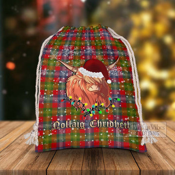 Tartan Vibes Clothing Forrester (Foster) Tartan Christmas Santa's Bag with Highland Cow