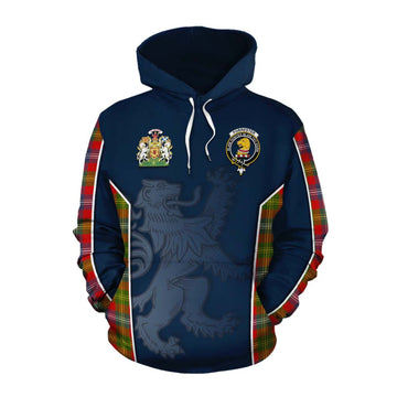 Tartan Vibes Clothing Forrester (Foster) Tartan Cotton Hoodie with Family Crest and Lion Rampant Vibes Sport Style