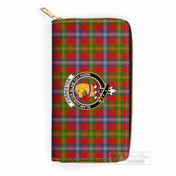 Forrester (Foster) Tartan Women's Leather Wallet with Family Crest