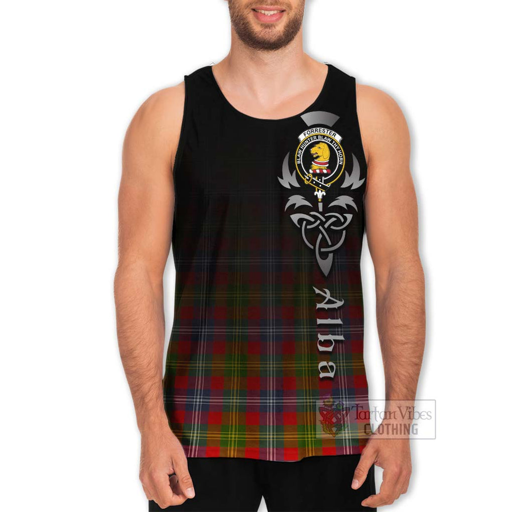 Tartan Vibes Clothing Forrester (Foster) Tartan Men's Tank Top Featuring Alba Gu Brath Family Crest Celtic Inspired