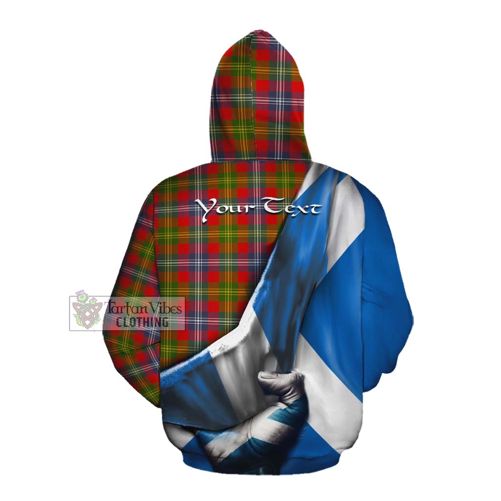 Tartan Vibes Clothing Forrester (Foster) Tartan Cotton Hoodie with Family Crest Scotland Patriotic Style