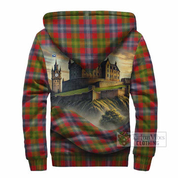 Forrester (Foster) Tartan Family Crest Sherpa Hoodie with Scottish Ancient Castle Style