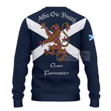 Tartan Vibes Clothing Forrester (Foster) Tartan Lion Rampant Knitted Sweater – Proudly Display Your Heritage with Alba Gu Brath and Clan Name