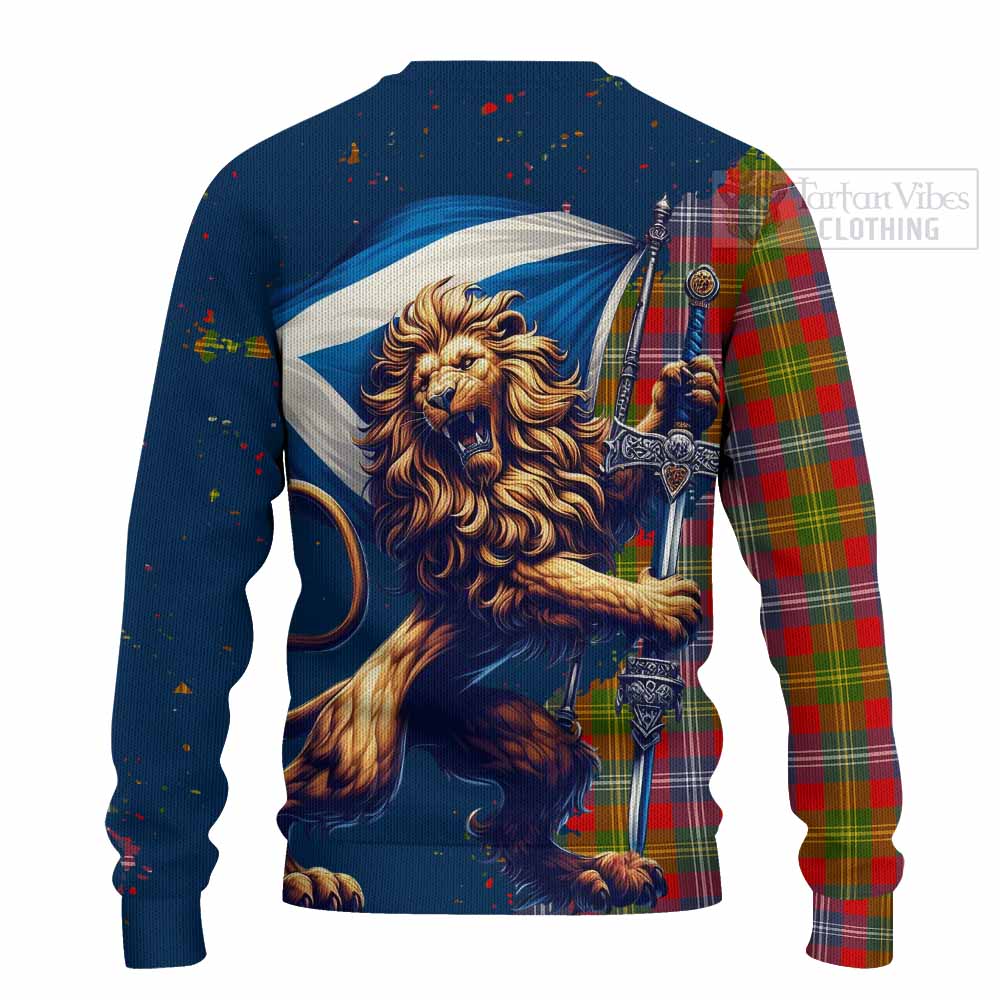 Tartan Vibes Clothing Forrester (Foster) Tartan Family Crest Knitted Sweater with Scottish Majestic Lion