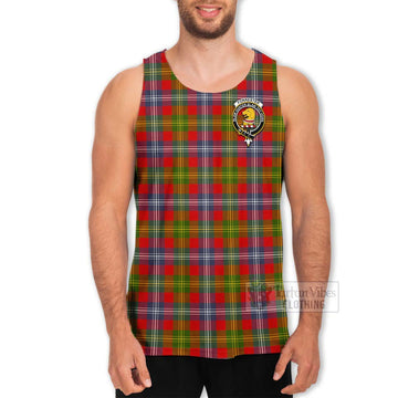 Tartan Vibes Clothing Forrester (Foster) Tartan Men's Tank Top with Family Crest Celtic Skull Style