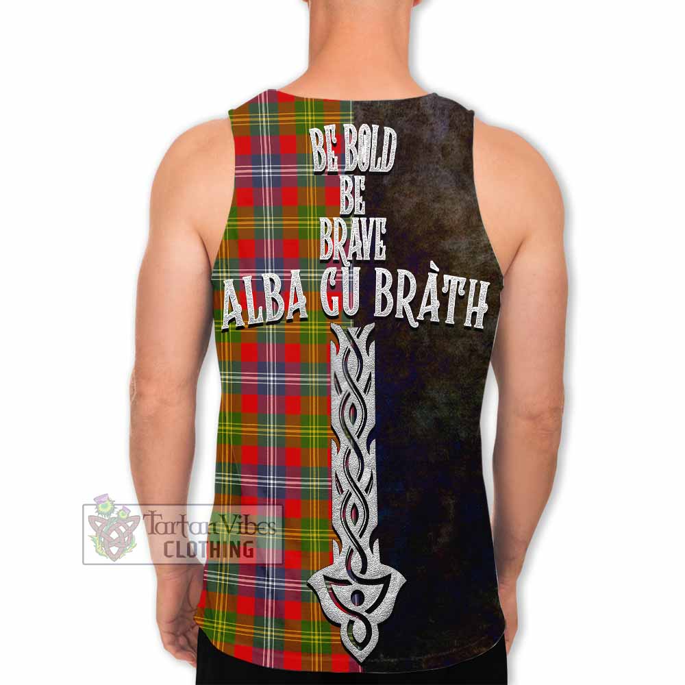 Tartan Vibes Clothing Forrester (Foster) Tartan Family Crest Men's Tank Top Alba Gu Brath Be Brave Lion Ancient Style