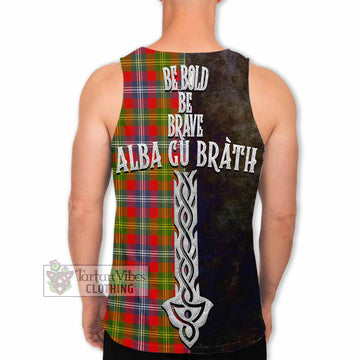 Tartan Vibes Clothing Forrester (Foster) Tartan Family Crest Men's Tank Top Alba Gu Brath Be Brave Lion Ancient Style